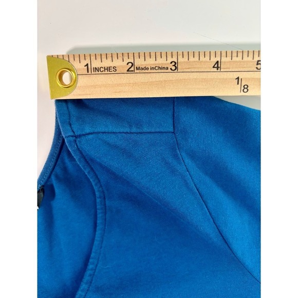 eShakti Blue Empire Waist V-Neck Dress 22W Modest Office Capsule Pockets - Picture 12 of 15